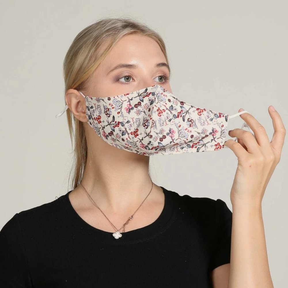 Two Pack Floral Pattern Face Mask - Picture 9 of 15